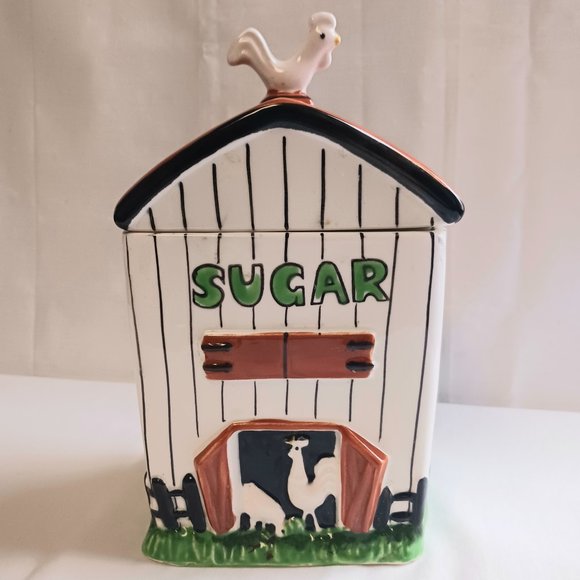 Vintage 1950s 1960s Ceramic Yona Originals Sugar Canister Barnyard Rooster MIJ - Picture 1 of 6